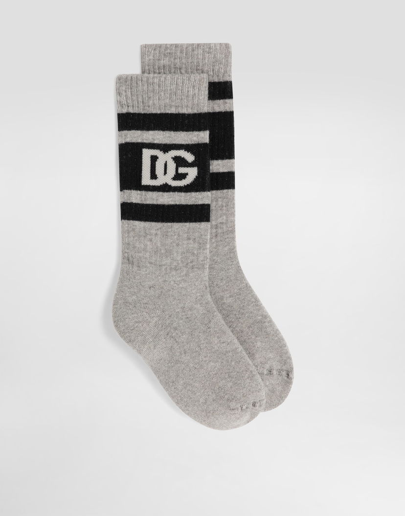Ponožky Dolce & Gabbana Dolce & Gabbana Logo Cotton Blend Socks Šedá | LBKAC5JBCH6N9864