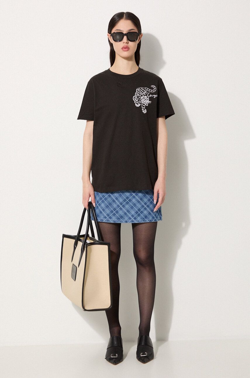 Tričko KENZO Gots Star Tiger Emb Loose T-Shirt Čierna | FE62TS1354SG.99J, 1