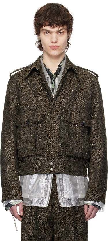 Bomber bunda Dries Van Noten Dries Van Noten Tweed Jacket Hnedá | 251-020510-1523, 0