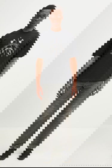 Tričko BAPE T-Shirt Chain Stitch Shark Appliqué Čierna | 1L30109343, 4