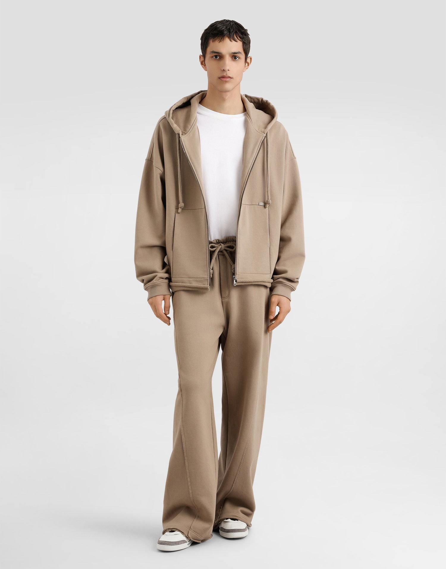Nohavice Dolce & Gabbana Dolce & Gabbana Jersey Wide-Leg Trousers Béžová | GP16ZTG7PLAM0160, 1