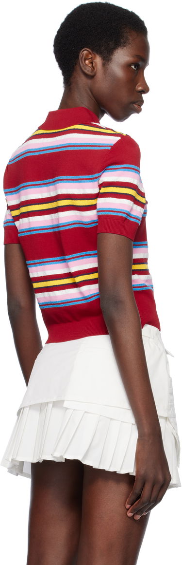 Polo tričko Casablanca Casablanca Stripe Polo Červená | WS25-KW-946-01, 2
