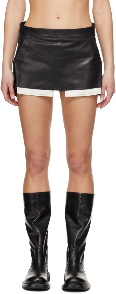 Sukňa Rick Owens Rick Owens Hollywood Fog Cutoff Leather Miniskirt Čierna | RP01E7371 LSU, 0