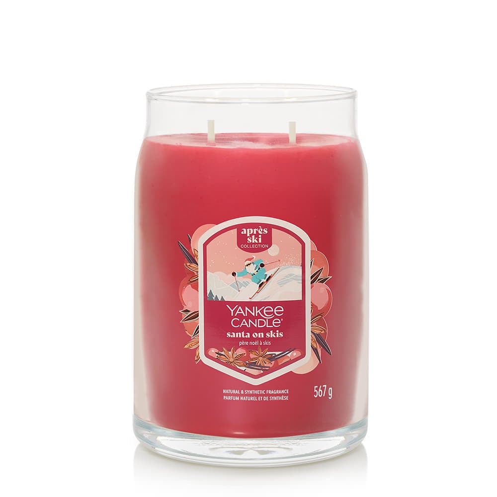 Sviečka Yankee Candle Signature Large Jar 2 Wicks Santa On Skis Après Ski Collection Červená | 43493, 1