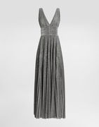 Long Sequin Embellished Pleated Dress