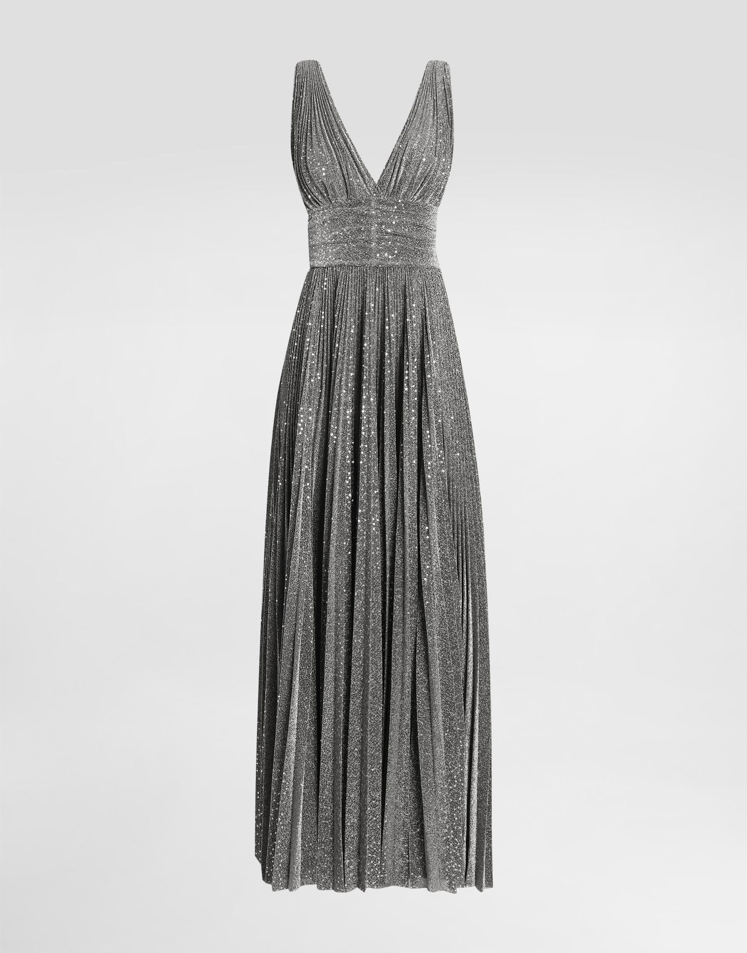 Šaty Dolce & Gabbana Long Sequin Embellished Pleated Dress Šedá | F6TKJTHLM4US0998, 0