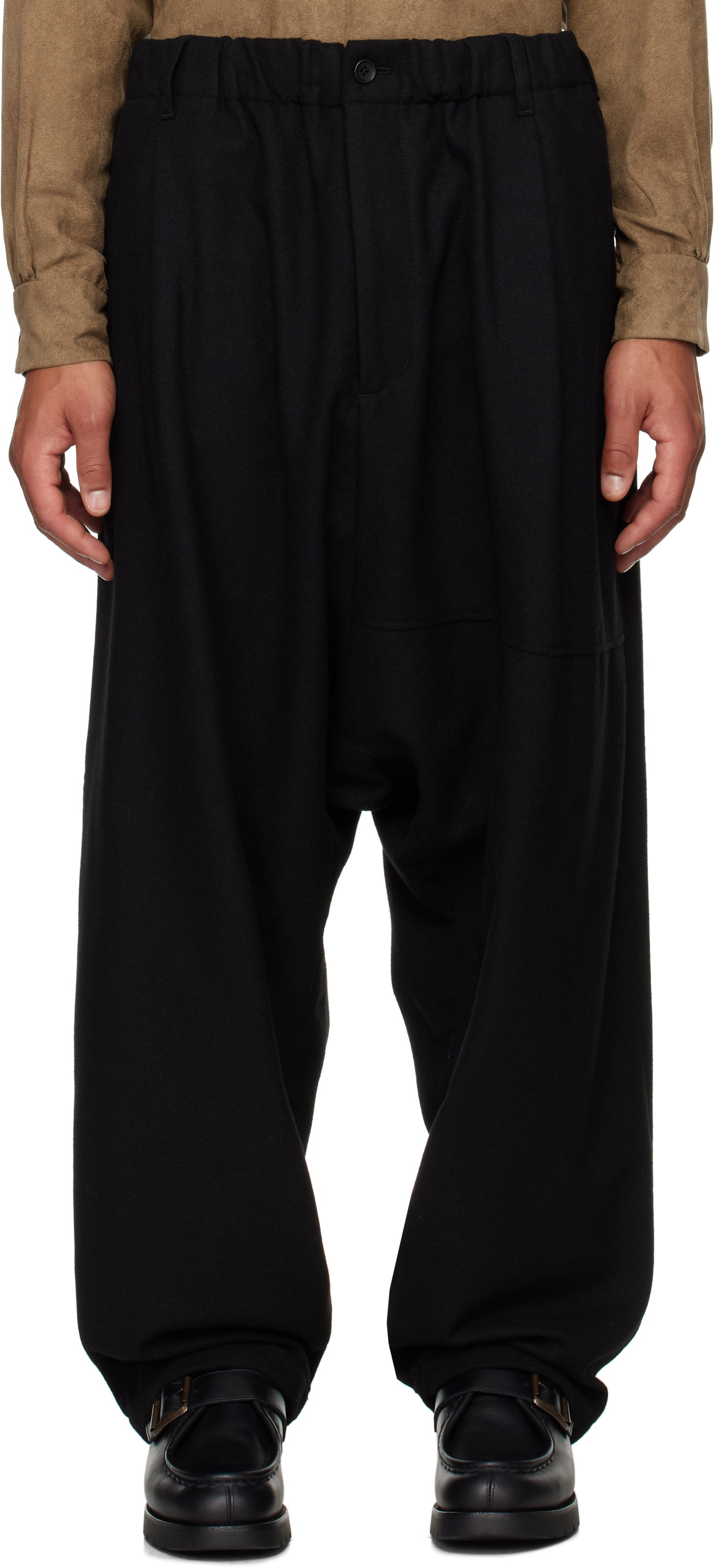 Nohavice Engineered Garments Flannel Sarrouel Trousers Čierna | 24F1F030, 0