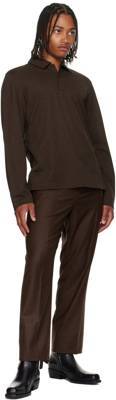 Polo tričko FERRAGAMO Ferragamo Long Sleeve Polo Hnedá | 786359, 3