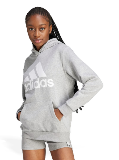 Mikina adidas Performance Sportswear Essentials Logo Boyfriend Fleece Hoodie Šedá | IM0215