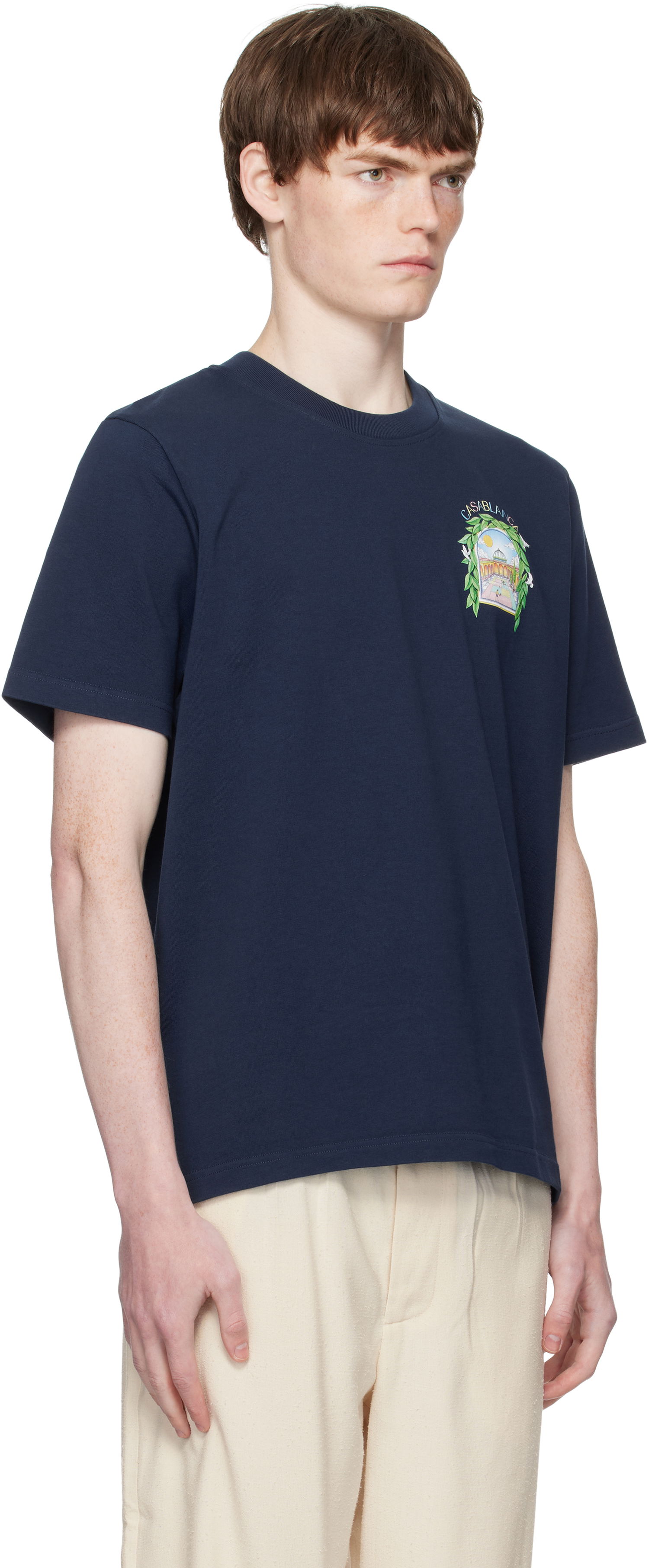 Tričko Casablanca Casablanca L'Arche De Tennis T-Shirt Navy | MPF25-JTS-001-14-EX-FLANNELS, 1