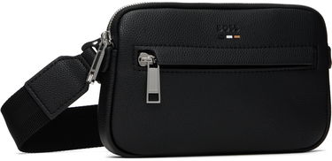 Taška cez rameno BOSS Pebble-Grained Faux-Leather Bag Čierna | 50548031, 1