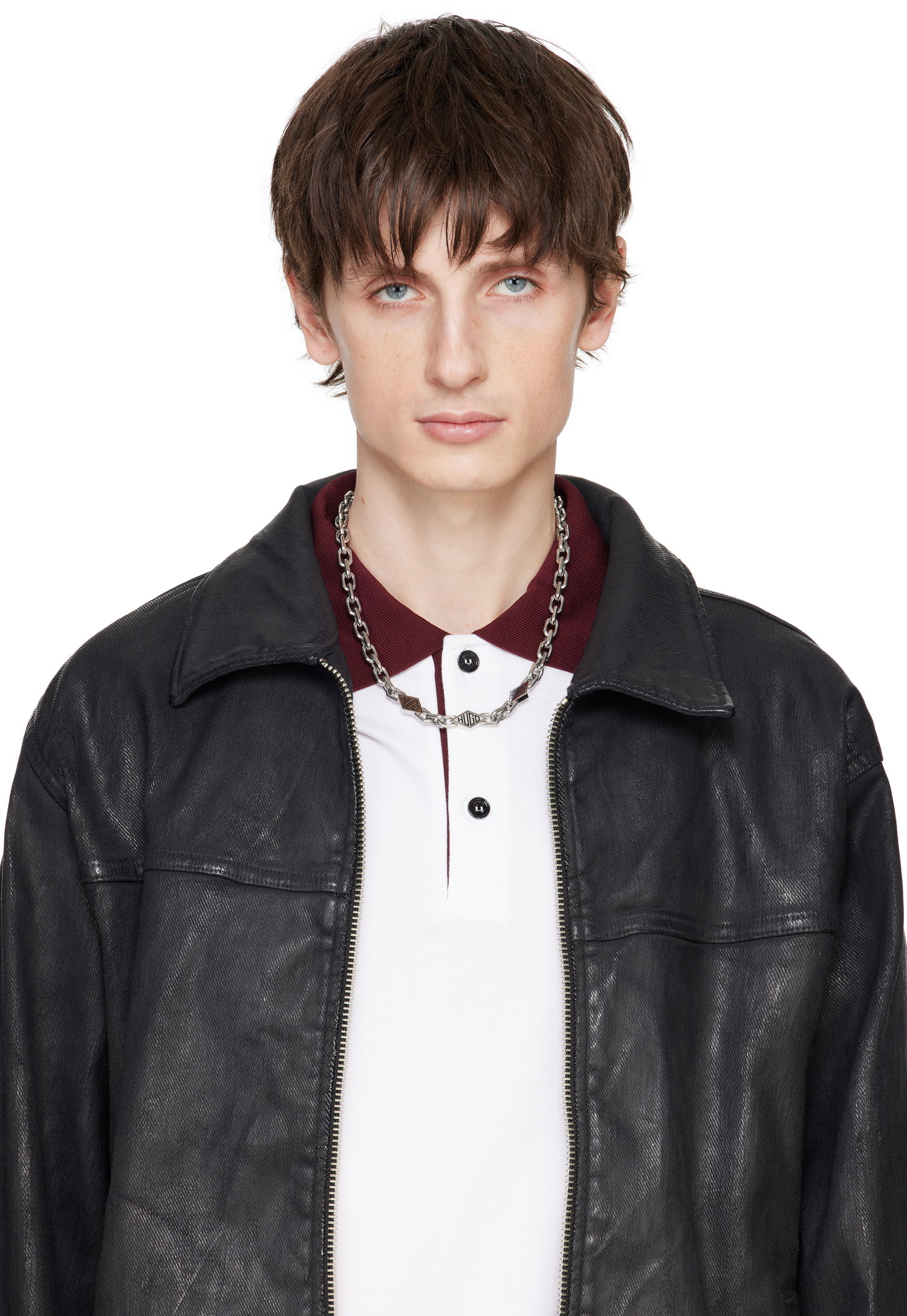 Náhrdelník BOSS Hugo Cable Chain Necklace with Logo Pendants Metalická | 50538908, 1
