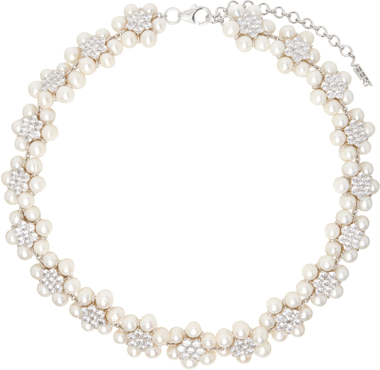 Náhrdelník VEERT Pearl And Crystal Flower Necklace Metalická | JLG0015-WG, 0