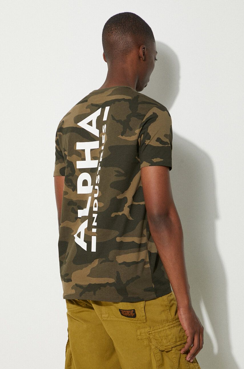 Tričko Alpha Industries Backprint T Camo T-shirt Zelené | 128507C.239, 1