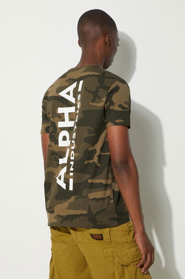 Tričko Alpha Industries Backprint T Camo T-shirt Zelené | 128507C.239, 1