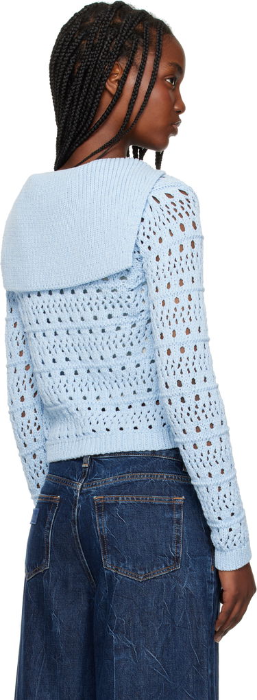 Sveter GANNI Ganni Tie String Knit Cardigan Modrá | K2429, 2
