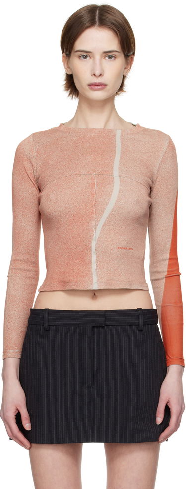 Crop Top Eckhaus Latta Eckhaus Latta Lapped Baby Crewneck T-shirt Oranžová | 9100-EL-PS25-E -, 0