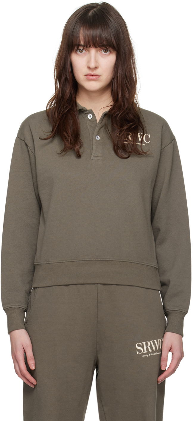 Polo tričko Sporty & Rich Upper East Side Polo "Taupe" Zelené | POAW235ER, 0