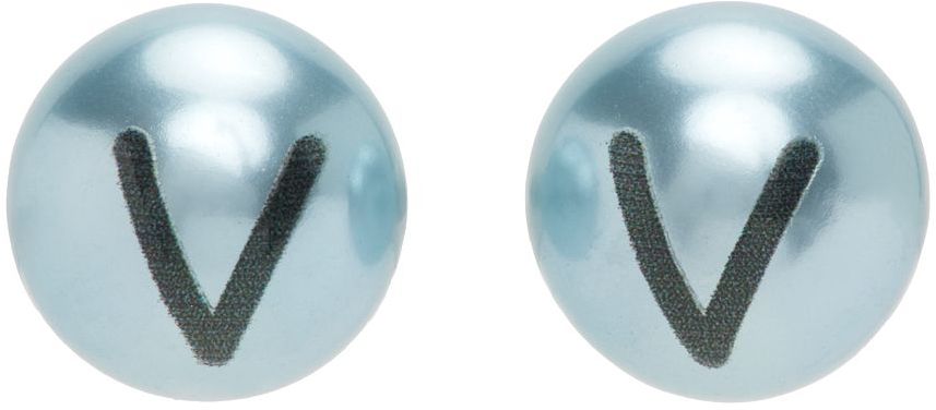 Náušnice VETEMENTS VTMNTS Double Pearl V Earrings Modrá | VL12EA100N, 0