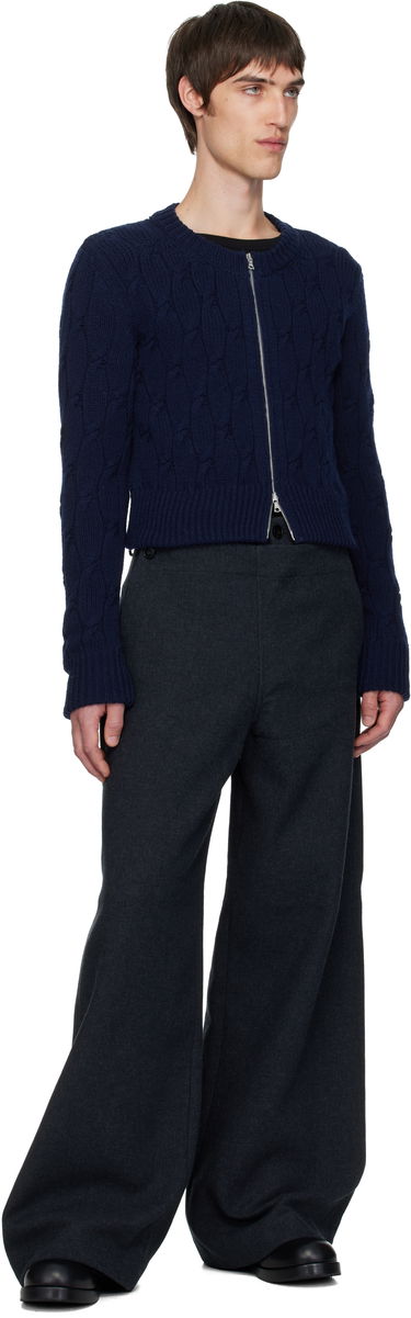 Sveter Dries Van Noten Dries Van Noten Cable-Knit Full-Zip Cardigan Navy | 252-021212-2707, 3