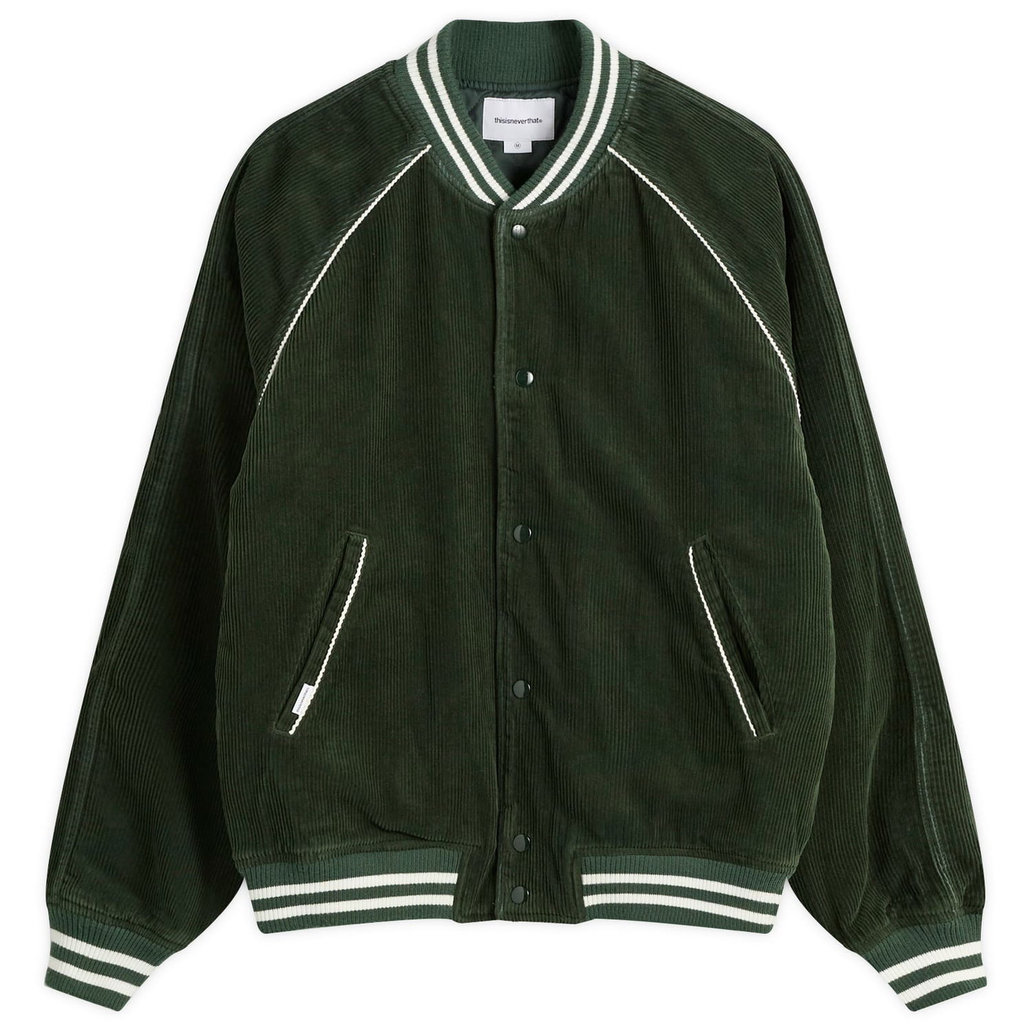 Bunda thisisneverthat Corduroy Varsity Jacket Zelené | TN253WOWHS06-GRN, 0