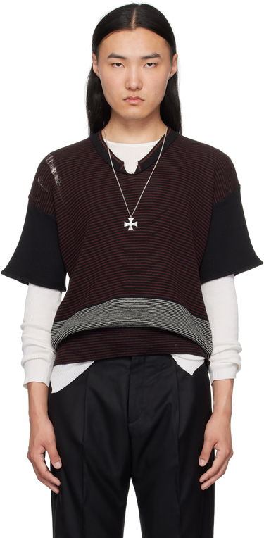 Sveter Enfants Riches Déprimés Enfants Riches Déprimés Here Comes Alice Aged V-Neck Sweater Červená | 080-237, 0
