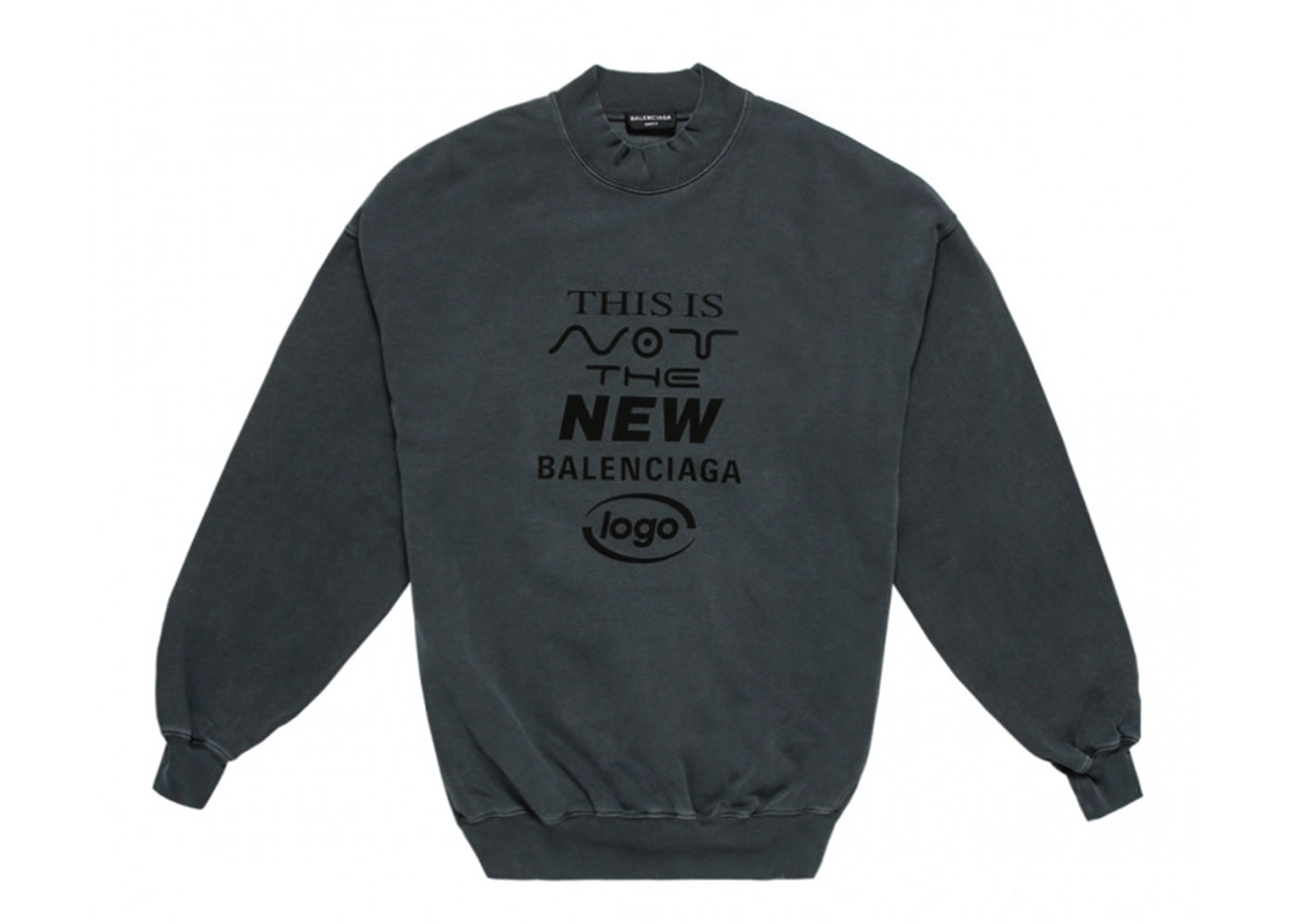 Sveter Balenciaga This Is Not Logo Crewneck Čierna | 652981TKVE41069, 0