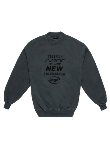 Sveter Balenciaga This Is Not Logo Crewneck Čierna | 652981TKVE41069