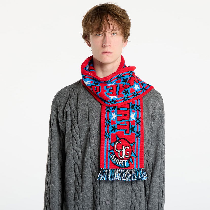 Šál COMME des GARÇONS Comme des Garçons SHIRT Graphic Knit Scarf Rôznofarebný | FP-K401-W25 Blue