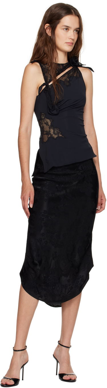Tielko Coperni Coperni Lace Flower Sleeveless Top Čierna | COPT97F5021, 3