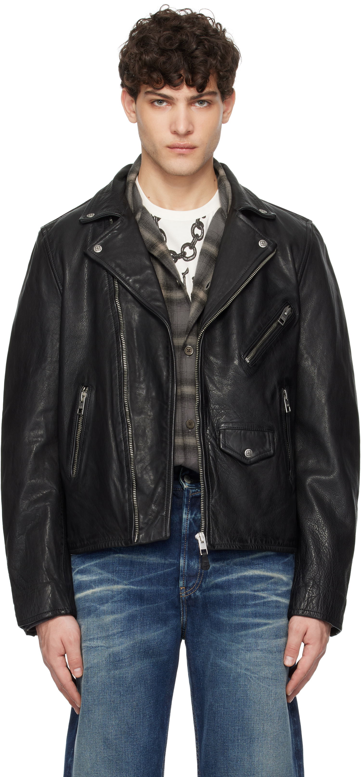 Bunda Ksubi Ksubi Eagle Leather Jacket Čierna | MPS25JK005, 0