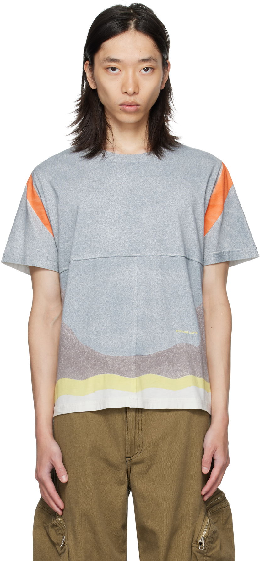 Tričko Eckhaus Latta Eckhaus Latta Lapped T-Shirt Šedá | 301-EL-PF25-V