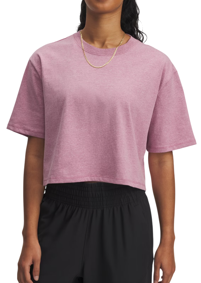 Crop Top Under Armour Under Armour Rival Short Sleeve T-Shirt Ružová | 1389721-659