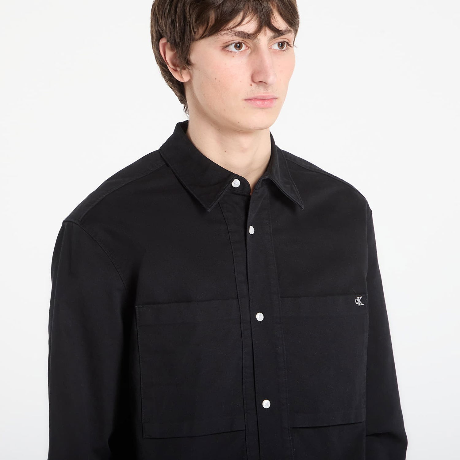Košeľa CALVIN KLEIN Long Sleeve Cotton Twill Relaxed Shirt Čierna | LV04RE111G UB1, 1