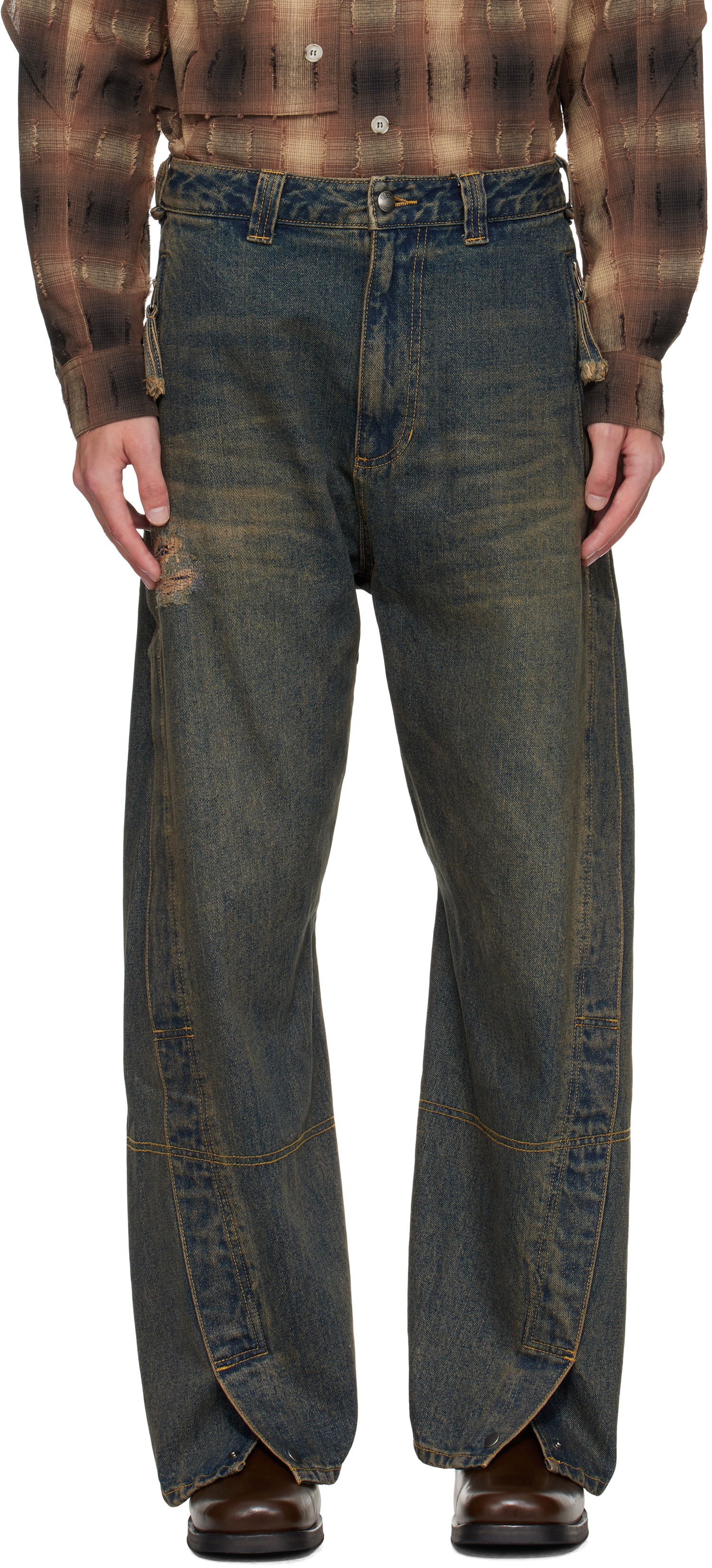 Džínsy Andersson Bell Andersson Bell Twisted Zipper Pocket Jeans Modrá | apa841u, 0