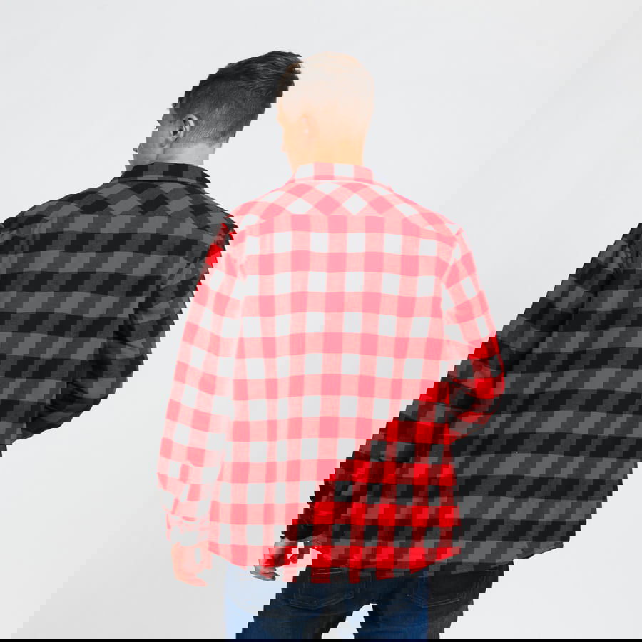 Bunda Urban Classics Padded Check Flannel Shirt Červená | TB3958 red, 1