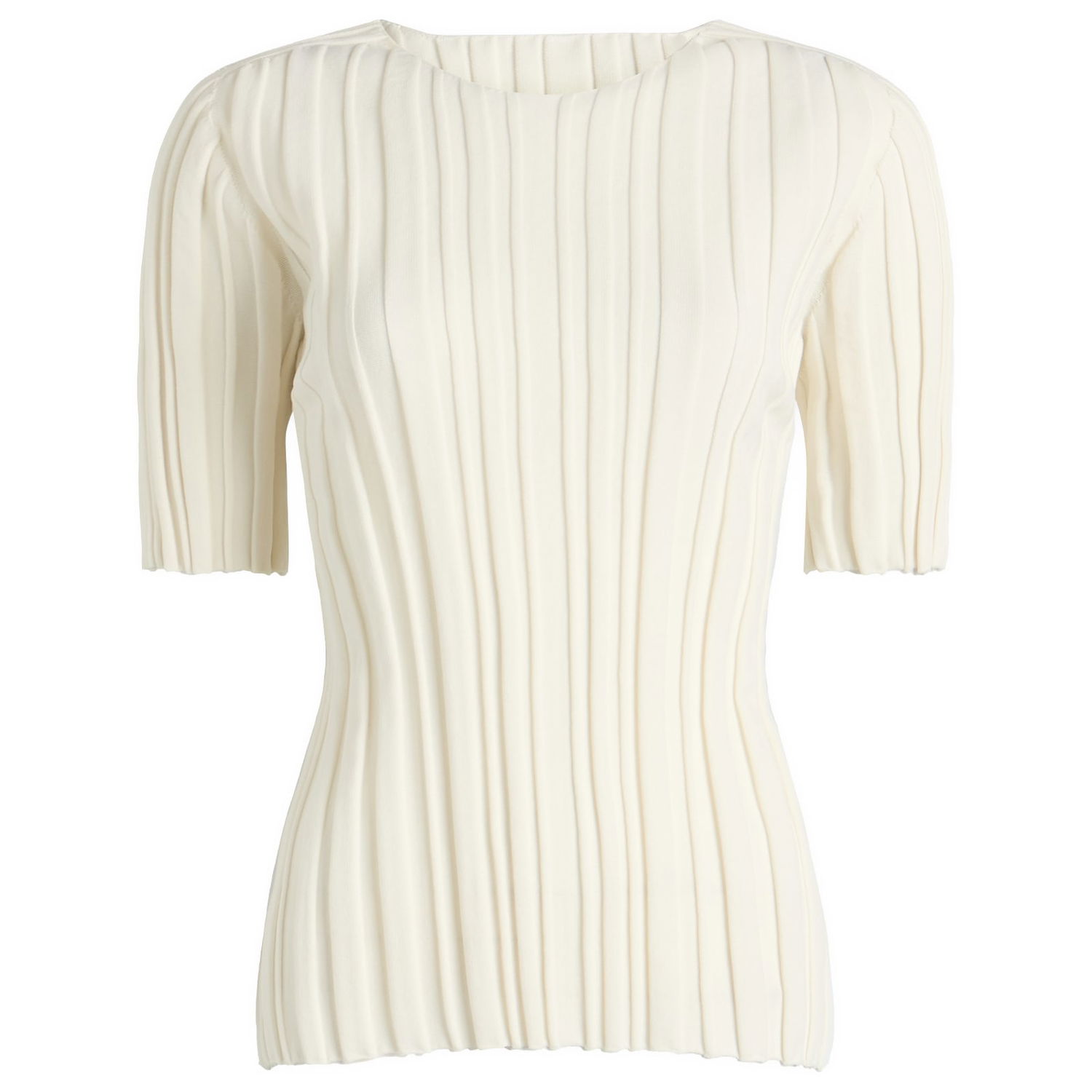 Tričko Pleats Please Issey Miyake Issey Miyake Pleats Please Rib Knit T-Shirt Biela | PP56KK852-02, 0