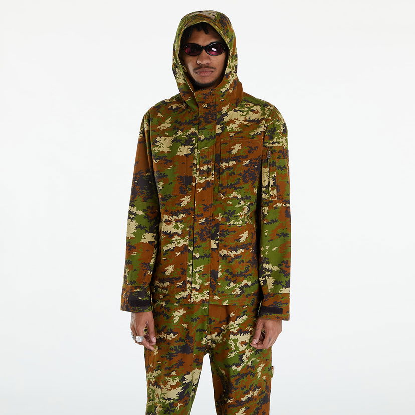 Bunda Awake NY Camo Ripstop Jacket Green Camo Zelené | AWK-SP24-OT005-GRN