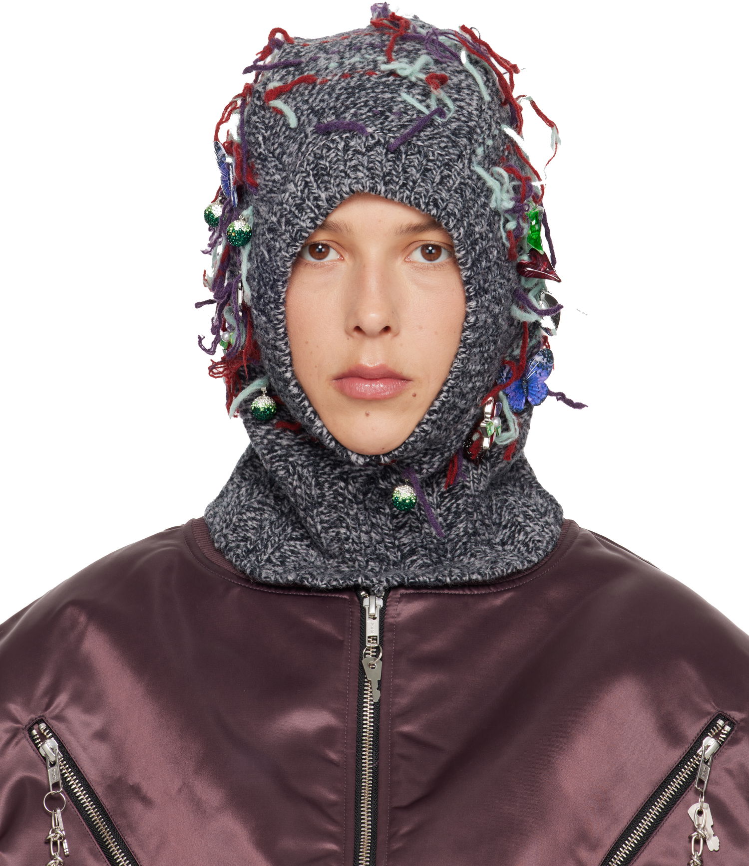 Klobúk Chopova Lowena Washed Up Knitted Embellished Balaclava Rôznofarebný | 6715, 0