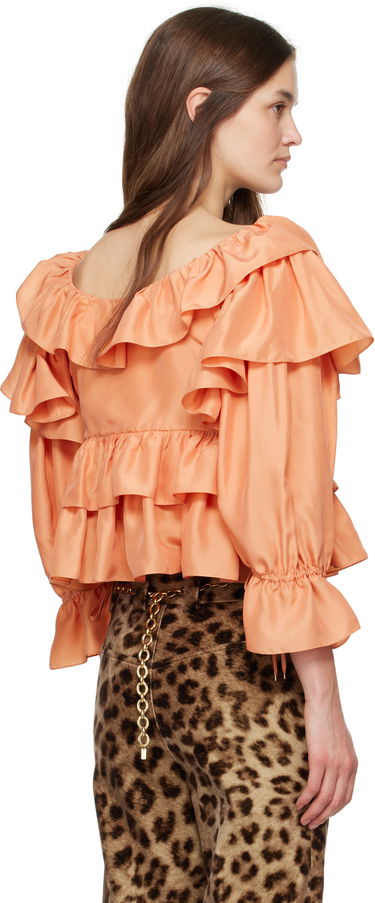Košeľa CHLOÉ Chloé Cropped Ruffle Blouse Oranžová | CH25SHT16314, 2