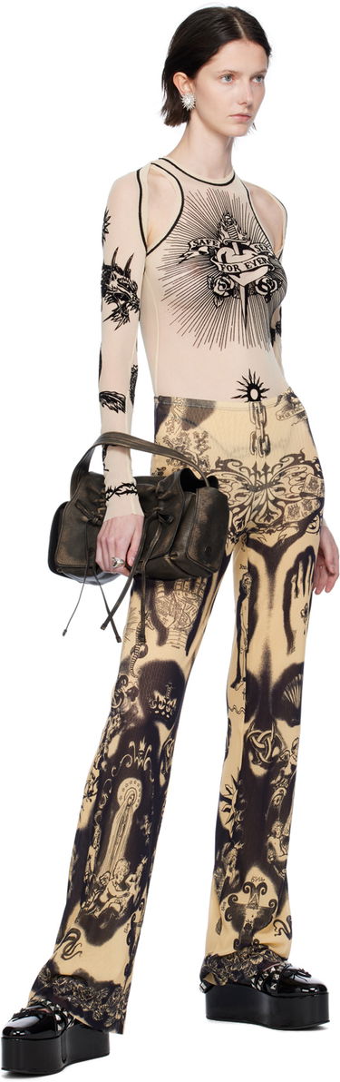 Body Jean Paul Gaultier Jean Paul Gaultier Flocked Tattoo Print Bodysuit Béžová | 23/15-F-BD013I-T001-63, 4