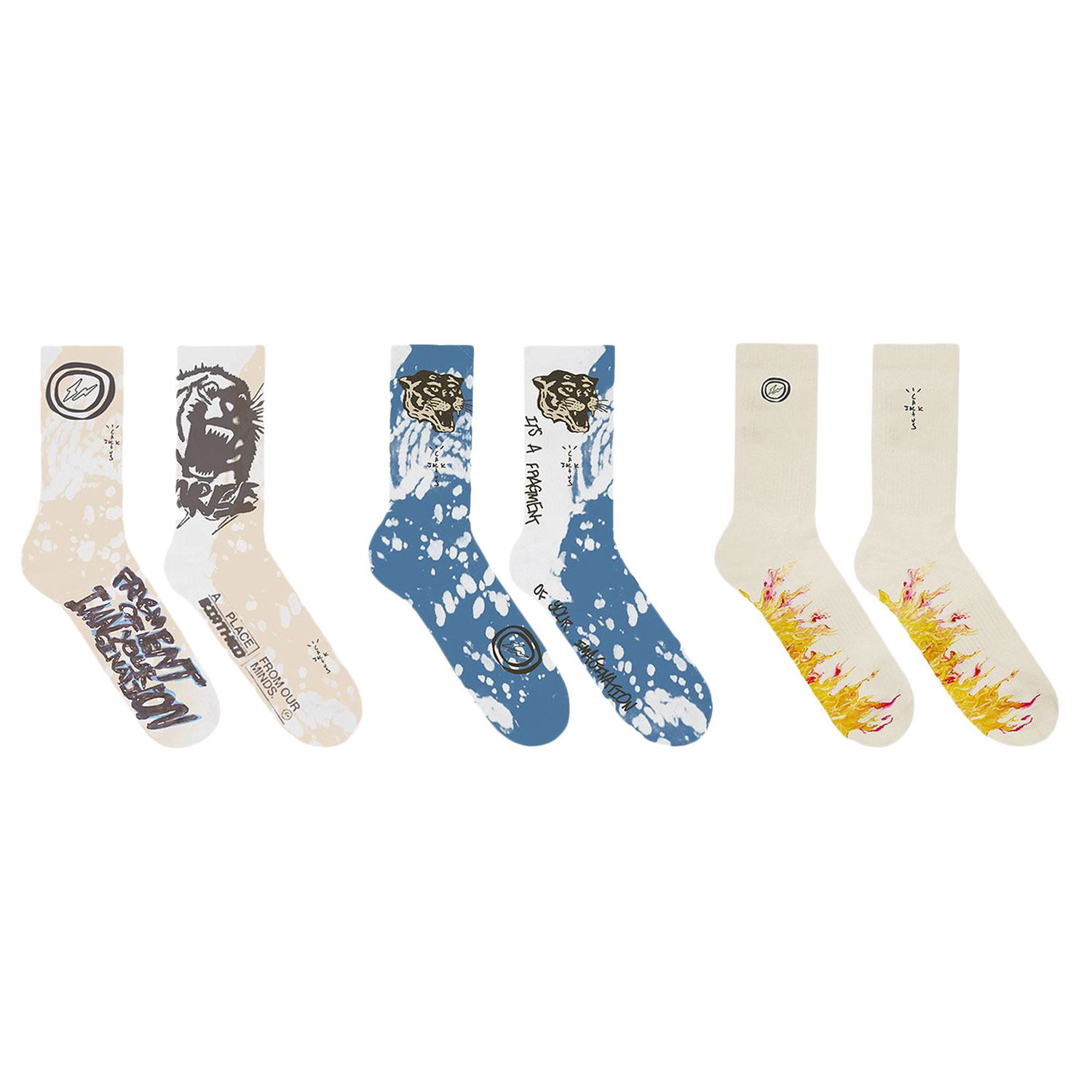 Ponožky Cactus Jack by Travis Scott Fragment x 3 Pack Socks Rôznofarebný | CJFR AS15 MULT, 1