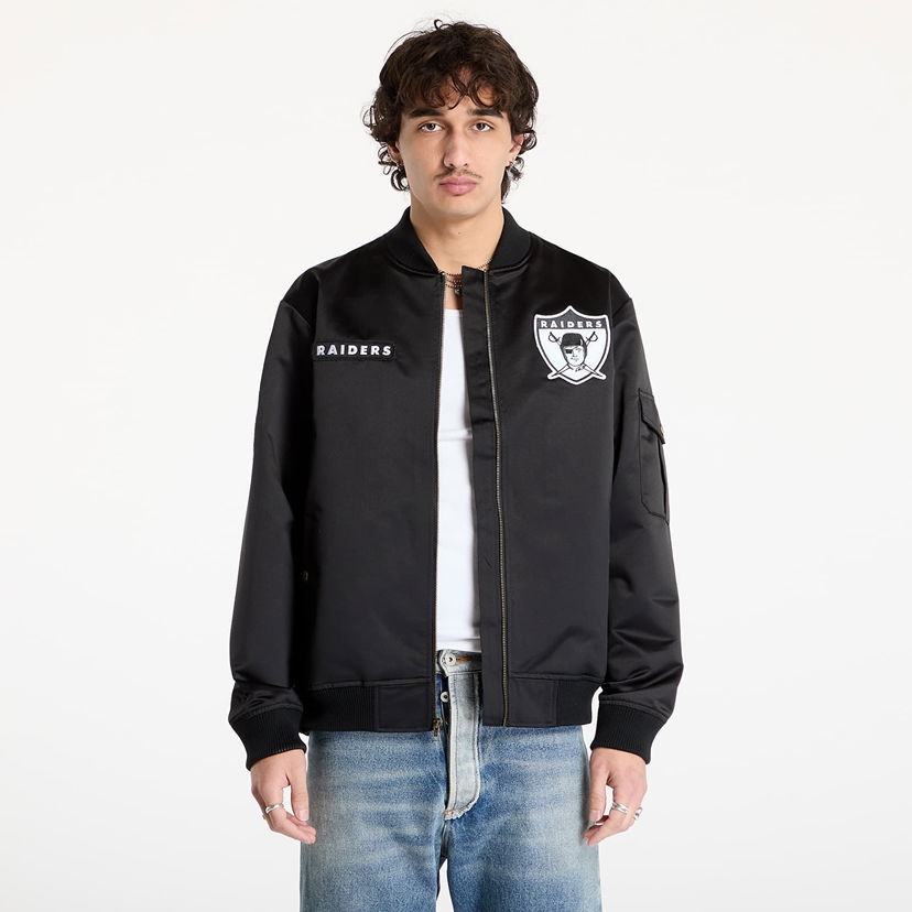 Bomber bunda Mitchell & Ness Satin Bomber Jacket Čierna | JK8095-ORABLCK