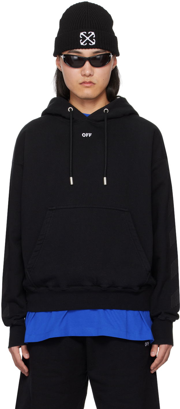 Mikina Off-White Black Cornely Diags Hoodie Čierna | OMBB085S24FLE0041001, 0