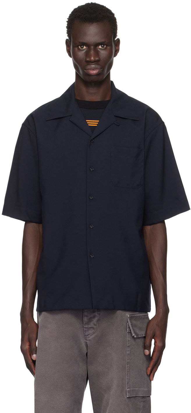 Košeľa Marni Tropical Wool Shirt Navy | CUMU0213A5 TW839, 0