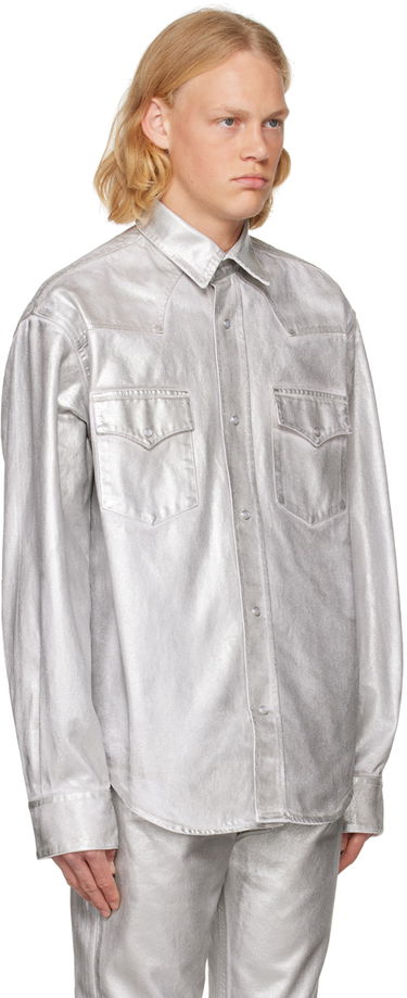 Košeľa VETEMENTS VTMNTS Metallic Denim Shirt Metalická | VL14SH600M, 1