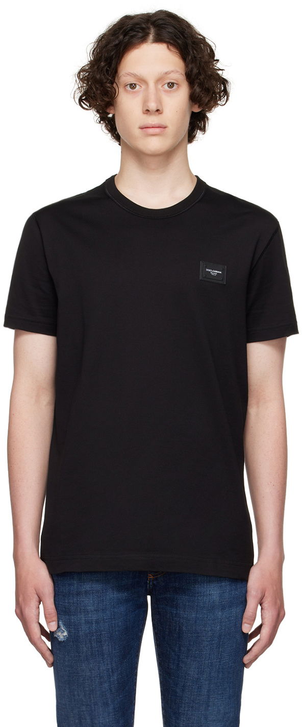 Tričko Dolce & Gabbana Black Cotton T-Shirt Čierna | G8KJ9TFU7EQ, 0