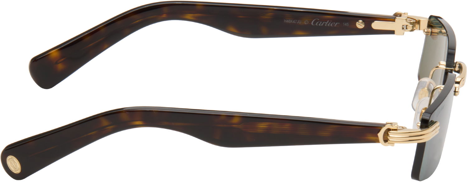 Slnečné okuliare Cartier Rimless Rectangular Sunglasses with Banded Hardware Metalická | CT0537S-002, 1
