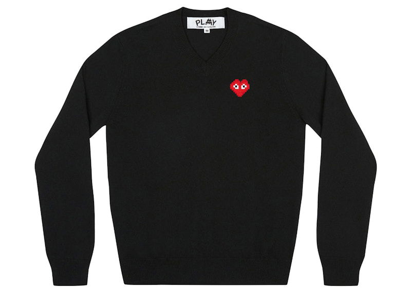 Sveter Comme des Garçons Invader V-Neck Sweater Čierna | AZ-N081-051