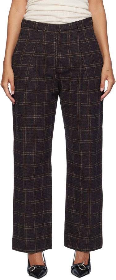 Nohavice R13 R13 Relaxed Plaid Trousers Hnedá | R13WR332-R440B, 0